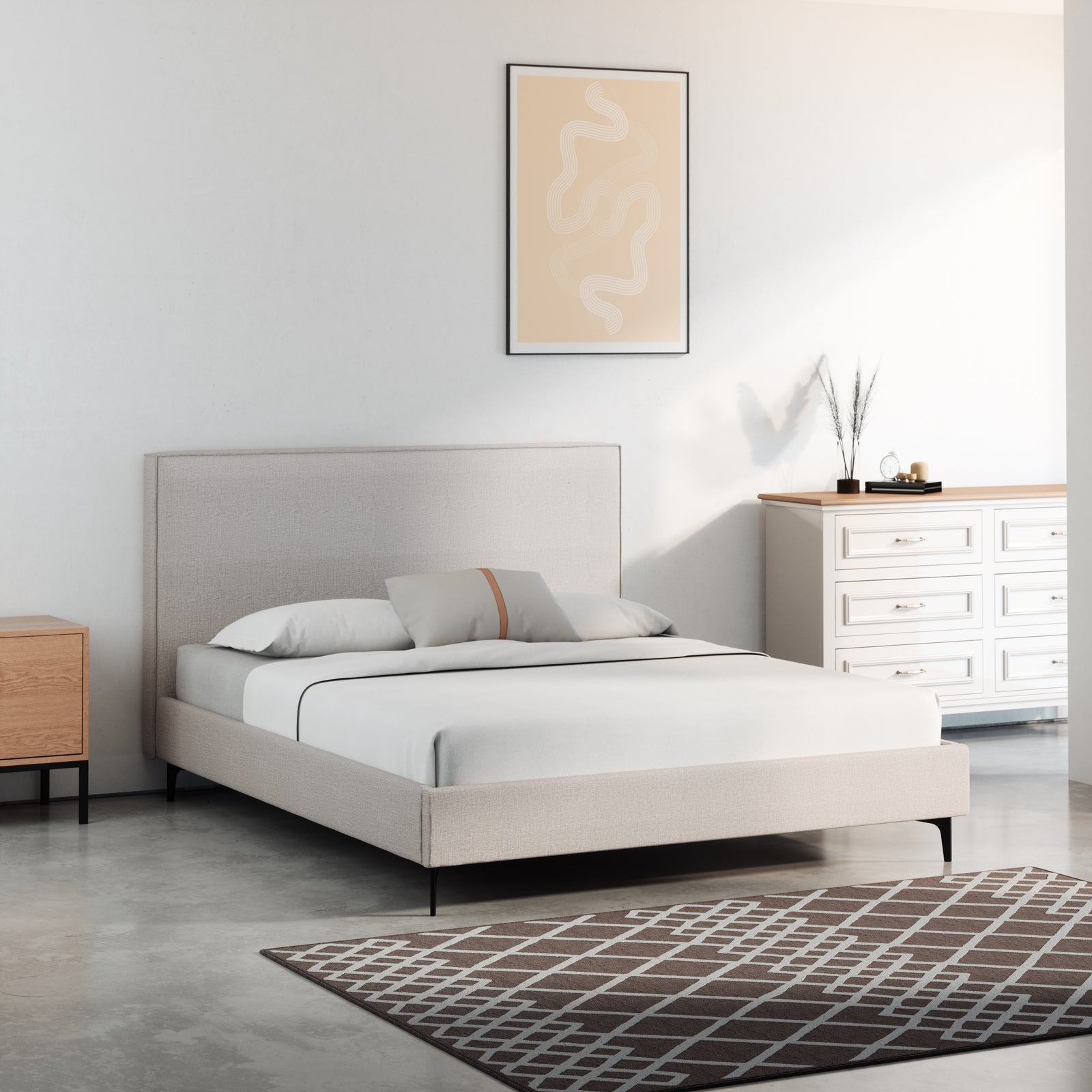 AMELIA | מיטה מרופדת בסגנון נורדי - KUALA