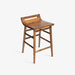 תמונה מזווית מספר 5 של המוצר KORT | כיסא בר נורדי מעץ עם משענת נמוכה