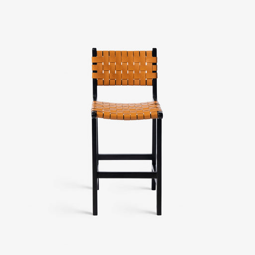 מעבר לעמוד מוצר Karrah | כיסא בר שחור בשילוב רצועות עור