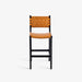תמונה מזווית מספר 2 של המוצר Karrah | כיסא בר שחור בשילוב רצועות עור
