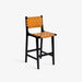 תמונה מזווית מספר 1 של המוצר KARRAH | כיסא בר שחור בשילוב רצועות עור