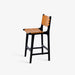 תמונה מזווית מספר 4 של המוצר KARRAH | כיסא בר שחור בשילוב רצועות עור