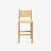 תמונה מזווית מספר 2 של המוצר OLAN | כיסא בר מעץ טיק מלא בשילוב ראטן בגוון טבעי