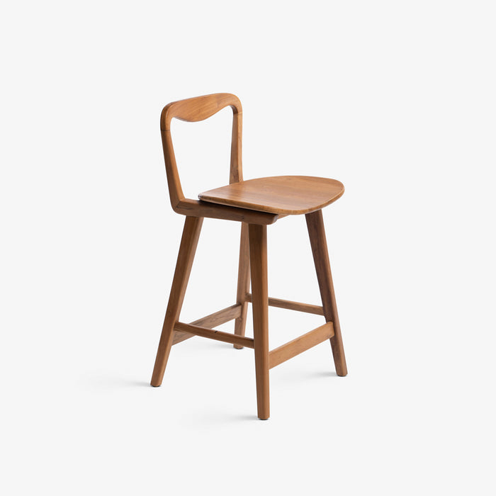 KERENA | כיסא בר מינימליסטי מעץ עם משענת מעוצבת