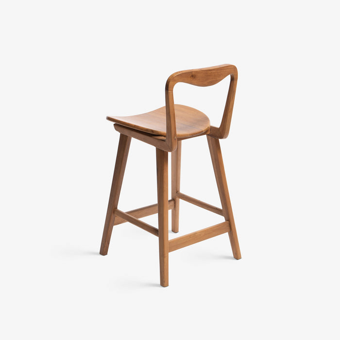 KERENA | כיסא בר מינימליסטי מעץ עם משענת מעוצבת
