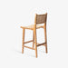 תמונה מזווית מספר 3 של המוצר OLAN | כיסא בר מעץ טיק מלא בשילוב ראטן בגוון טבעי