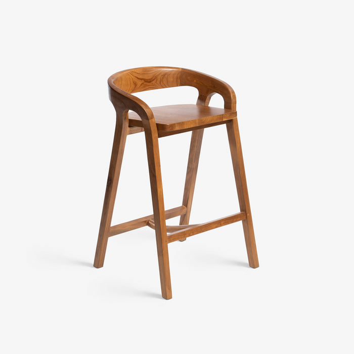 KLAIR | כיסא בר נורדי עם משענת מעוגלת
