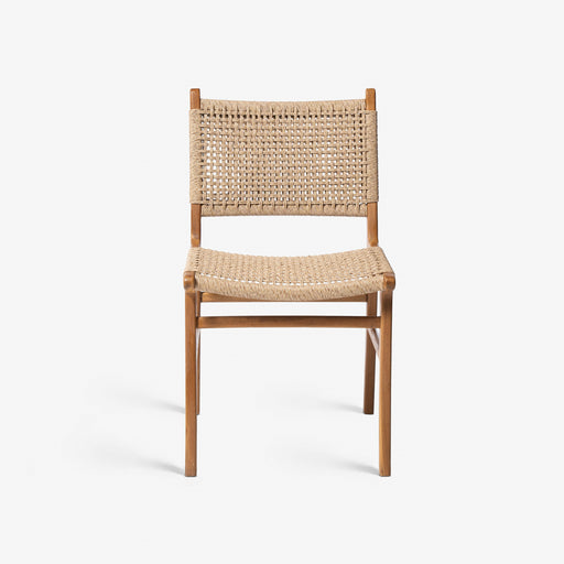 מעבר לעמוד מוצר Mariuerla | כיסא מעץ טיק מלא בשילוב ראטן בגוון בהיר