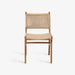 תמונה מזווית מספר 2 של המוצר Mariuerla | כיסא מעץ טיק מלא בשילוב ראטן בגוון בהיר
