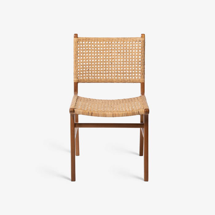 Lova | כיסא מעץ טיק בשילוב ראטן בגוון טבעי