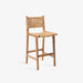 תמונה מזווית מספר 1 של המוצר OLAN | כיסא בר מעץ טיק מלא בשילוב ראטן בגוון טבעי
