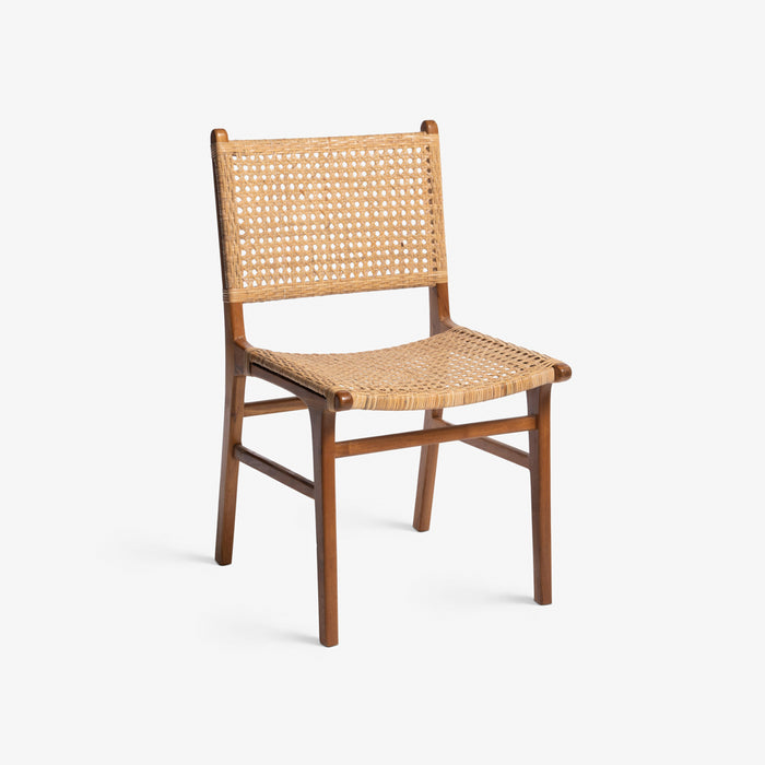 Lova | כיסא מעץ טיק בשילוב ראטן בגוון טבעי