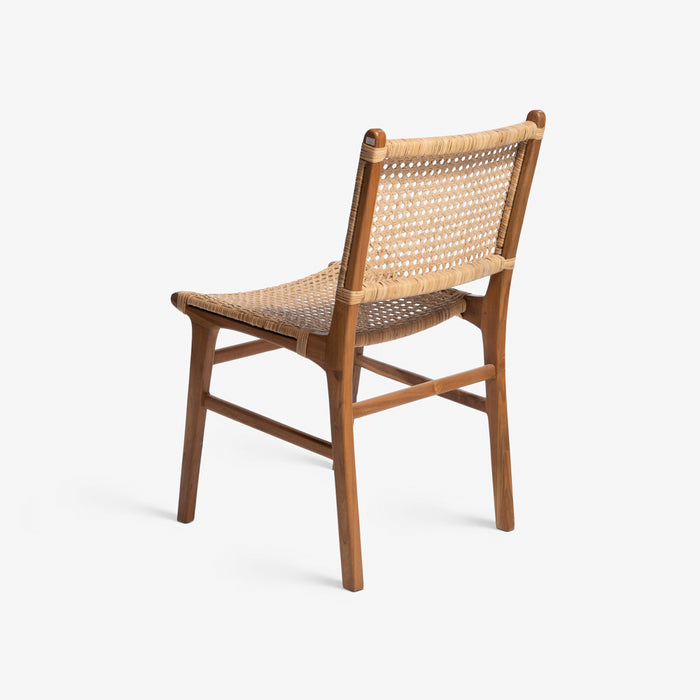 LOVA | כיסא מעץ טיק בשילוב ראטן בגוון טבעי