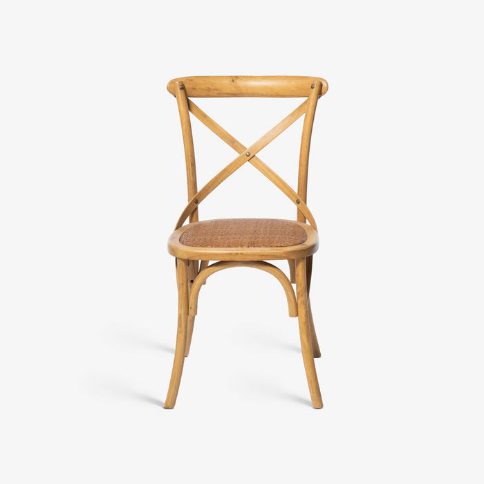 NILS | כיסא כפרי קלאסי בשילוב ראטן בגוון טבעי