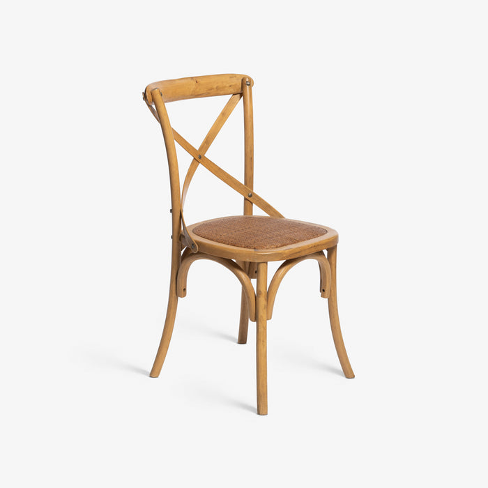 NILS | כיסא כפרי קלאסי בשילוב ראטן בגוון טבעי