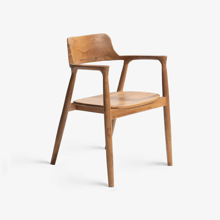 MARNY | כיסא כפרי מעוצב מעץ טיק מלא