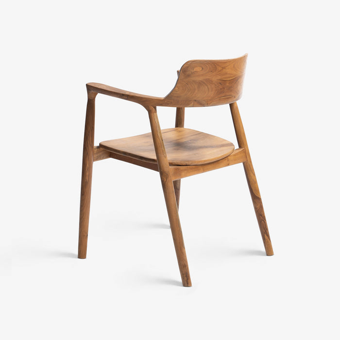 MARNY | כיסא כפרי מעוצב מעץ טיק מלא