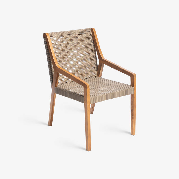 ROSCOE | כיסא מעוצב בשילוב ראטן בגוון טבעי בהיר