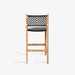 תמונה מזווית מספר 3 של המוצר MNA | כיסא בר כפרי בשילוב ראטן סינטטי בגווני שחור ולבן