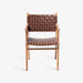 תמונה מזווית מספר 2 של המוצר VIGGO | כיסא מעץ עם ידיות בשילוב רצועות עור