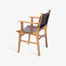 תמונה מזווית מספר 3 של המוצר VIGGO | כיסא מעץ עם ידיות בשילוב רצועות עור