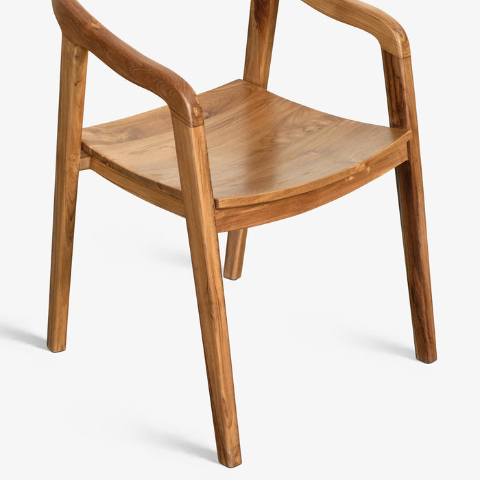 Marten | כיסא כפרי מינימליסטי מעץ טיק מלא