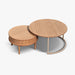 תמונה מזווית מספר 6 של המוצר MEY | סט שולחנות סלון עגולים ומעוצבים מעץ וברזל