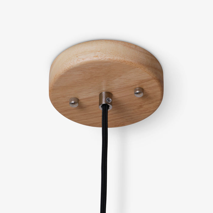 ANKER | מנורת תליה עם אהיל מעץ בגווני אלון טבעי ואגוז