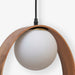 תמונה מזווית מספר 8 של המוצר SHIRI | מנורת תליה עגולה בגוון עץ כהה
