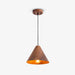 תמונה מזווית מספר 1 של המוצר UNA | מנורת תליה עם אהיל קונוס מעץ