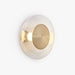 תמונה מזווית מספר 1 של המוצר CORDELIA | מנורת קיר עגולה בגוון זהב ובשילוב זכוכית שקופה