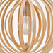 תמונה מזווית מספר 3 של המוצר ISOLDE | מנורת תליה המורכבת מחישוקים מעץ בגוון טבעי