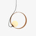 תמונה מזווית מספר 1 של המוצר SHIR | מנורת תליה עגולה בגוון עץ טבעי