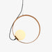 תמונה מזווית מספר 4 של המוצר SHIR | מנורת תליה עגולה בגוון עץ טבעי