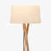 תמונה מזווית מספר 2 של המוצר MALUKKA | מנורת עמידה בסגנון כפרי משולבת עץ מלא ואהיל בד לבן