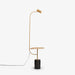 תמונה מזווית מספר 1 של המוצר THORAK | מנורת עמידה מודרנית משולבת שיש שחור ואלומיניום מוזהב