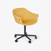 תמונה מזווית מספר 1 של המוצר Umbeck | כיסא בריפוד אריג צהוב מושלם ורגלי פולימר גלגלים