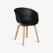 תמונה מזווית מספר 1 של המוצר MEWO | כיסא פולימר שחור היסטרי ורגלי עץ