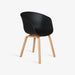 תמונה מזווית מספר 2 של המוצר MEWO | כיסא פולימר שחור היסטרי ורגלי עץ