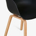 תמונה מזווית מספר 4 של המוצר MEWO | כיסא פולימר שחור היסטרי ורגלי עץ