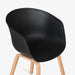 תמונה מזווית מספר 5 של המוצר MEWO | כיסא פולימר שחור היסטרי ורגלי עץ