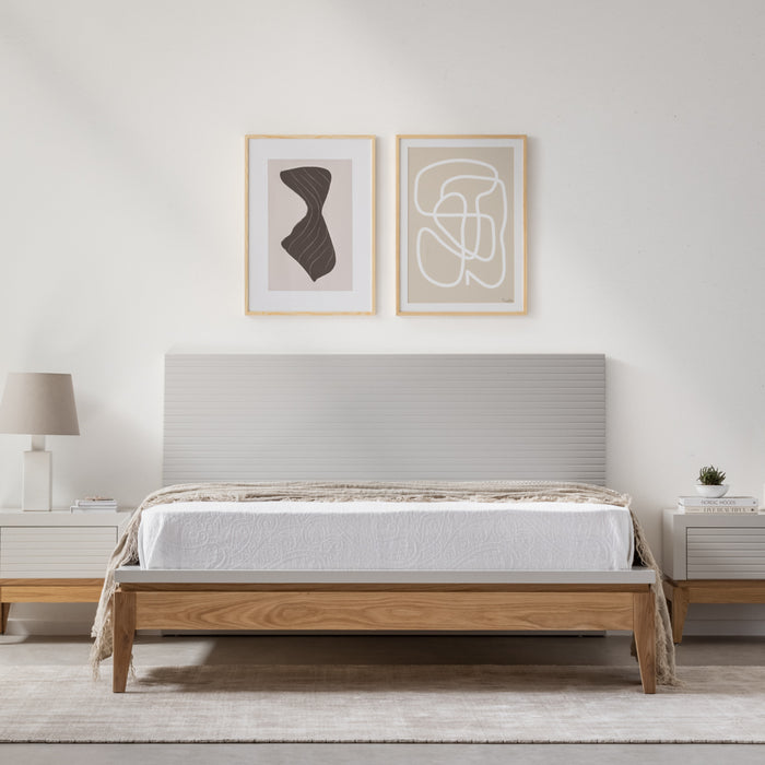UMMA | מיטה אקלקטית עם מסגרת עץ אלון מלא