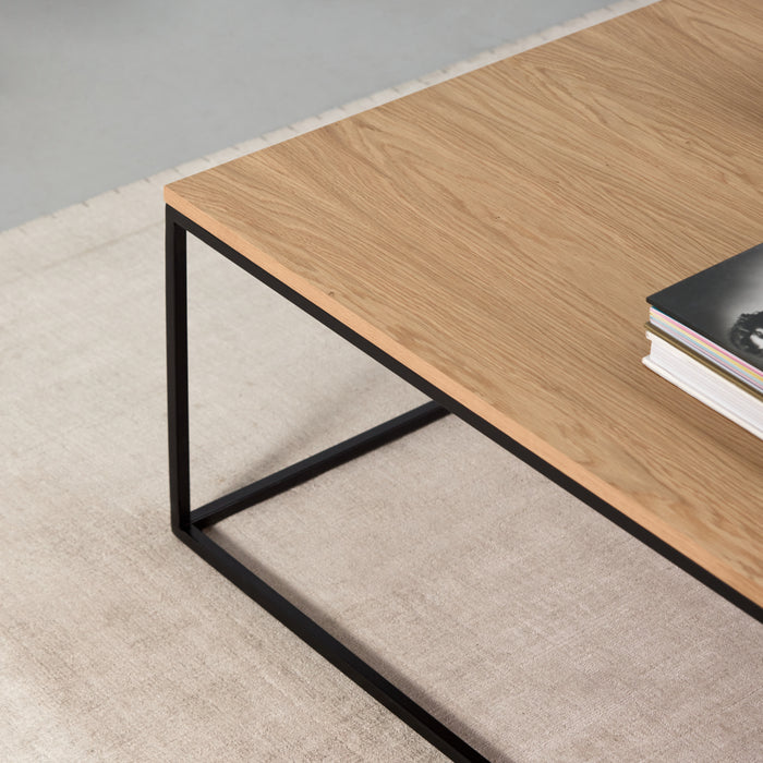 MASVIDAL | שולחן סלון מרובע ונורדי עם פלטת עץ וברזל שחור