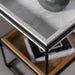 תמונה מזווית מספר 4 של המוצר NORD | שולחן צד עשוי ברזל עץ עם גימור במראה שיש