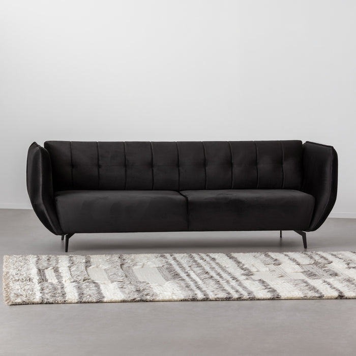 ספה תלת מושבית שחורה מודרנית