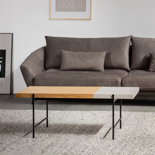מעבר לעמוד מוצר Fogo | שולחן עץ לסלון בגוון טבעי בשילוב אפור