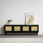 ROMNEI | מזנון לסלון עשוי עץ בשילוב ראטן - KUALA