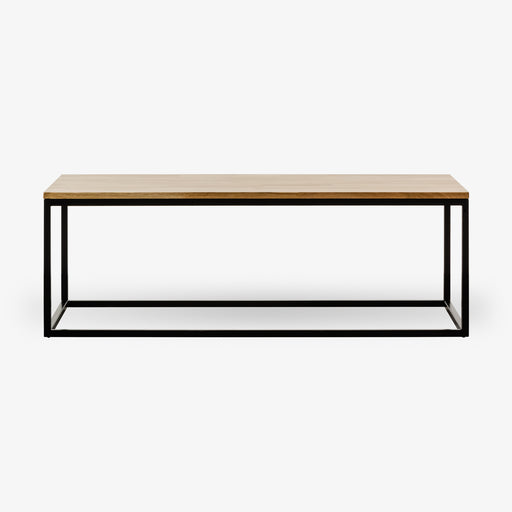 מעבר לעמוד מוצר Yukina | שולחן סלון עם פלטת בוצ'ר עץ בשילוב ברזל שחור