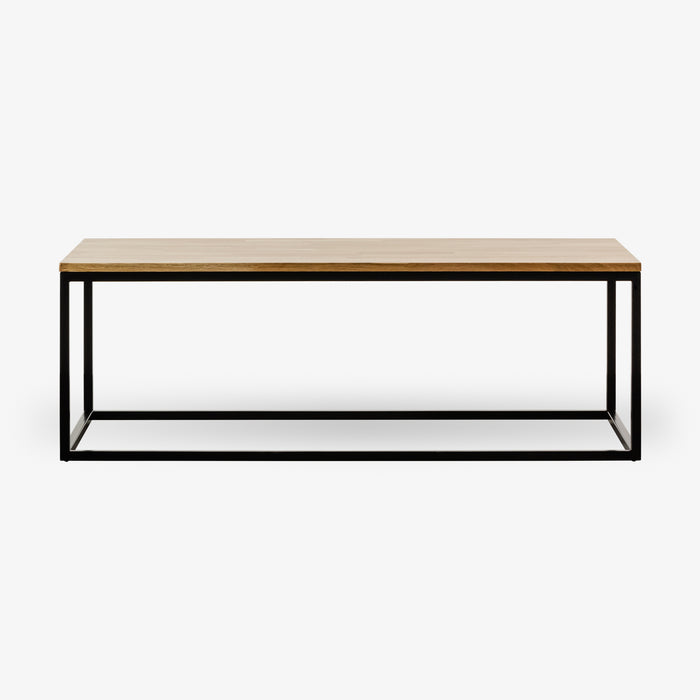 YUKINA | שולחן סלון עם פלטת בוצ'ר עץ בשילוב ברזל שחור
