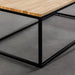 תמונה מזווית מספר 4 של המוצר YUKINA | שולחן סלון עם פלטת בוצ'ר עץ בשילוב ברזל שחור